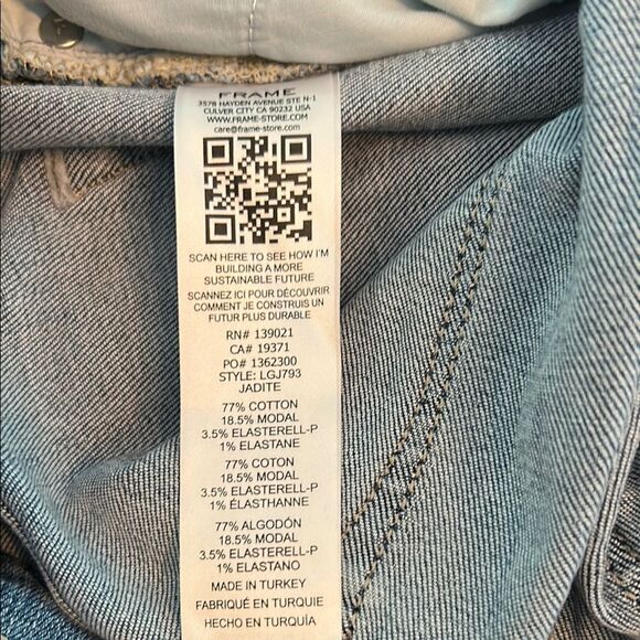 Frame Jeans Le Garçon Blue Skinny Jeans 26 - Picture 3 of 4